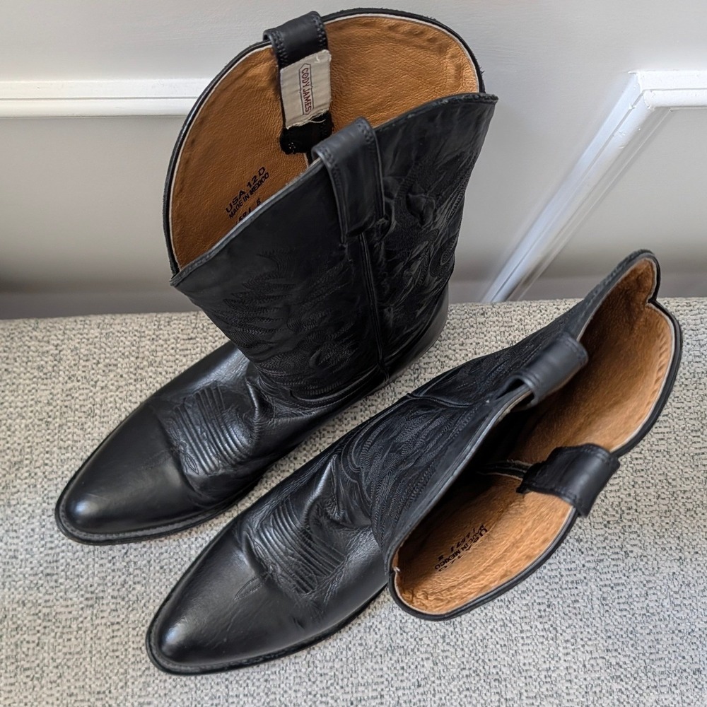 Cody James Mens Black Leather Western Cowboy Boots Pointed Toe Size 12 - Picture 5 of 11